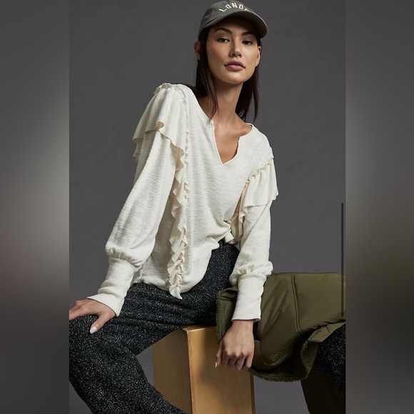 Pilcro Cozy Popover Top - Medium - Picture 1 of 11